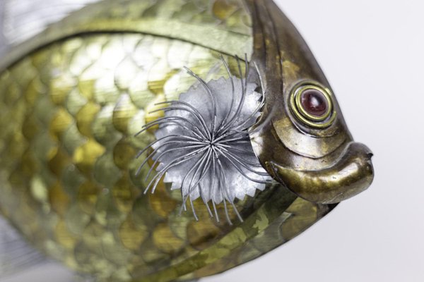 Fish in Copper, Brass & Tin Leaves, 1970s-CEJ-714878