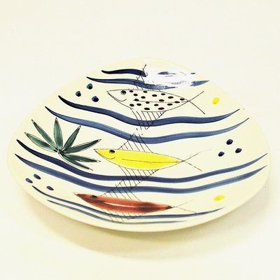 Fish Motive Ceramic Dish by Inger Waage for Stavangerflint, Norway, 1950s-HEU-1377400