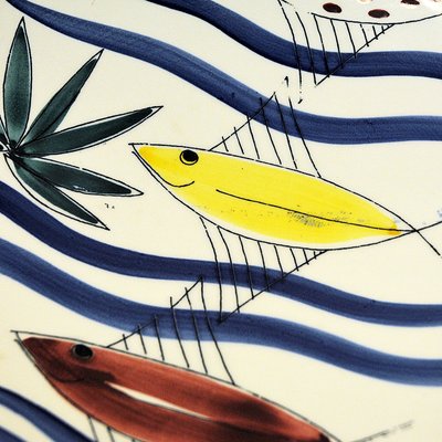 Fish Motive Ceramic Dish by Inger Waage for Stavangerflint, Norway, 1950s-HEU-1377400