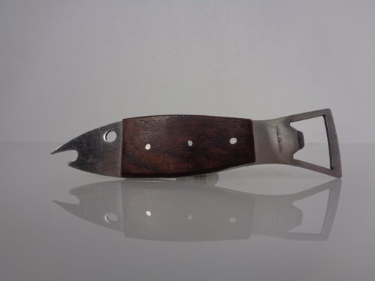 Fish Shaped Bottle Opener in Rosewood and Stainless Steel by Carl Auböck, 1960s-RDW-2041738