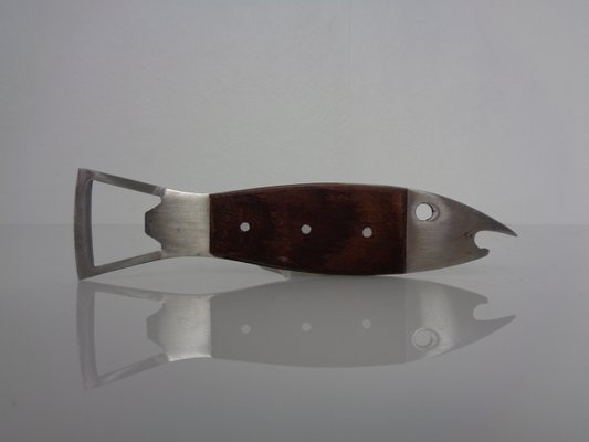 Fish Shaped Bottle Opener in Rosewood and Stainless Steel by Carl Auböck, 1960s-RDW-2041738