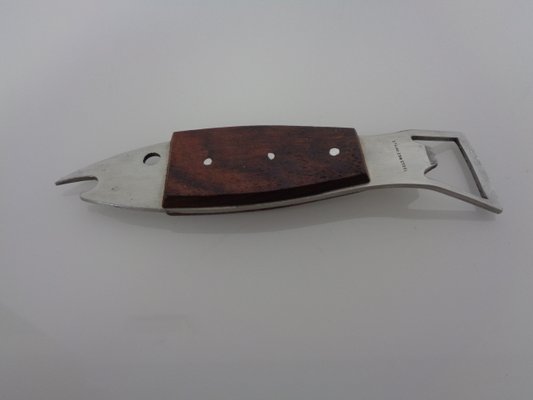 Fish Shaped Bottle Opener in Rosewood and Stainless Steel by Carl Auböck, 1960s-RDW-2041738