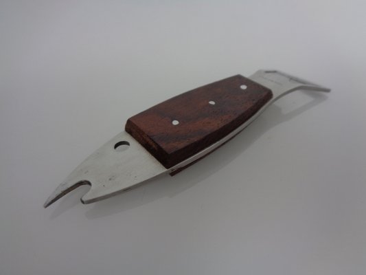 Fish Shaped Bottle Opener in Rosewood and Stainless Steel by Carl Auböck, 1960s-RDW-2041738