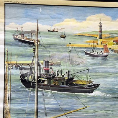 Fishing Harbour Goods Railway Station Wall Chart-KJP-1159966