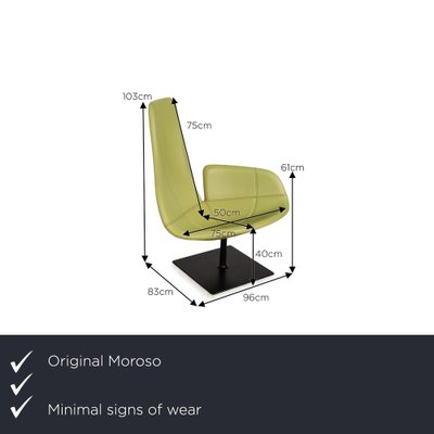 Fjord Leather Armchair in Green by Patricia Urquiola for Moroso-RQW-2036310