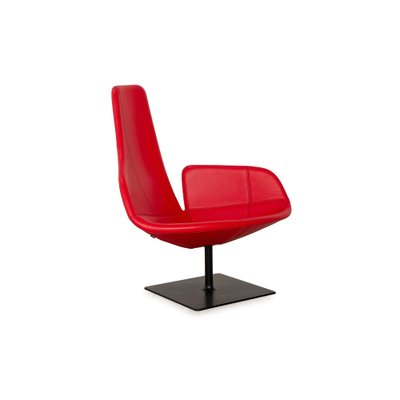 Fjord Leather Armchair Red Swivel Function by Patricia Urquiola for Moroso-RQW-2036299