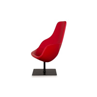 Fjord Leather Armchair Red Swivel Function by Patricia Urquiola for Moroso-RQW-2036299