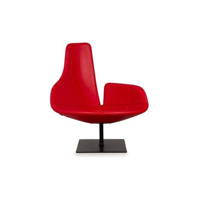 Fjord Leather Armchair Red Swivel Function by Patricia Urquiola for Moroso-RQW-2036299