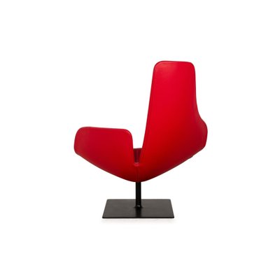 Fjord Leather Armchair Red Swivel Function by Patricia Urquiola for Moroso-RQW-2036299