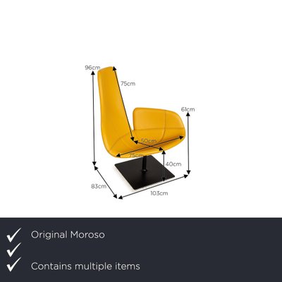 Fjord Leather Armchair Set in Yellow by Patricia Urquiola for Moroso, Set of 2-RQW-2036330