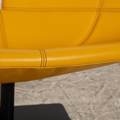 Fjord Leather Armchair Set in Yellow by Patricia Urquiola for Moroso, Set of 5-RQW-2036325