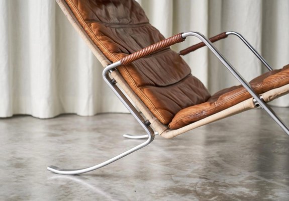 FK87 Lounge Chair in Patinated Cognac Leather by Fabricius & Kastholm for Kill International, 1960s-FEW-2024253