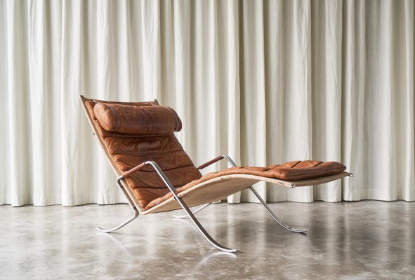 FK87 Lounge Chair in Patinated Cognac Leather by Fabricius & Kastholm for Kill International, 1960s-FEW-2024253