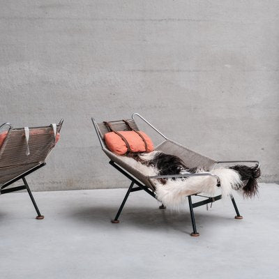 Flag Halyard Lounge Chairs by Hans Wegner for Getama, Set of 2-JRP-1783322