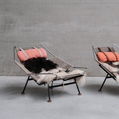 Flag Halyard Lounge Chairs by Hans Wegner for Getama, Set of 2-JRP-1783322