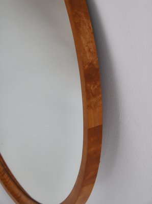 Flame Birch Round Mirror by Axel Larsson for Svenska Möbelfabriken, 1930s-WRF-1095150