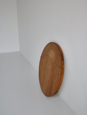 Flame Birch Round Mirror by Axel Larsson for Svenska Möbelfabriken, 1930s-WRF-1095150