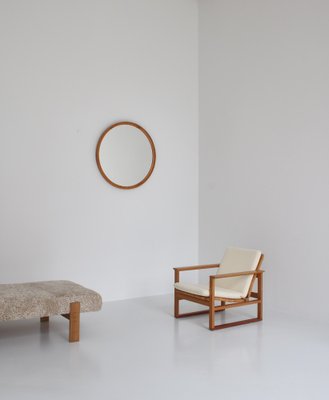 Flame Birch Round Mirror by Axel Larsson for Svenska Möbelfabriken, 1930s-WRF-1095150