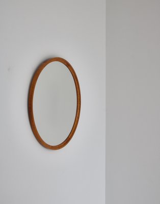 Flame Birch Round Mirror by Axel Larsson for Svenska Möbelfabriken, 1930s-WRF-1095150