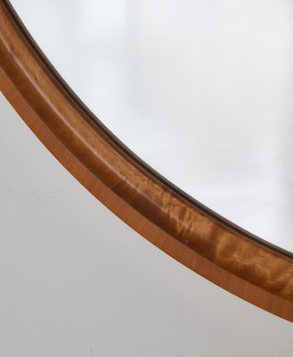 Flame Birch Round Mirror by Axel Larsson for Svenska Möbelfabriken, 1930s-WRF-1095150