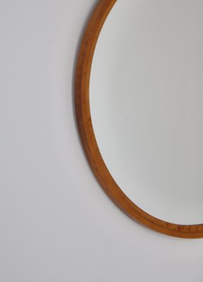 Flame Birch Round Mirror by Axel Larsson for Svenska Möbelfabriken, 1930s-WRF-1095150