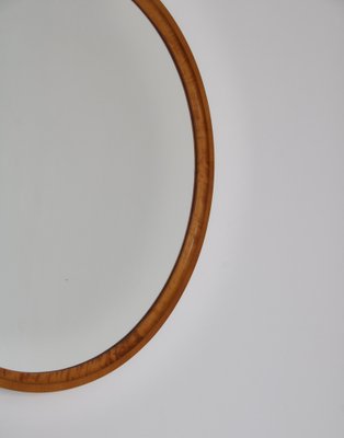 Flame Birch Round Mirror by Axel Larsson for Svenska Möbelfabriken, 1930s-WRF-1095150