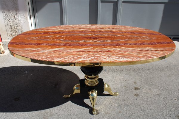 Flamed Onyx & Solid Brass Table by Melchiorre Bega, 1950s-EH-1173684