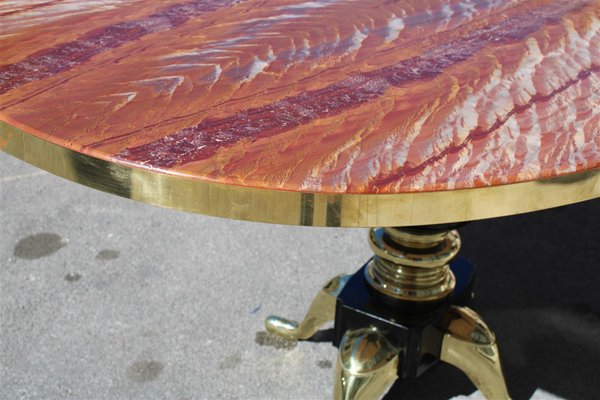 Flamed Onyx & Solid Brass Table by Melchiorre Bega, 1950s-EH-1173684