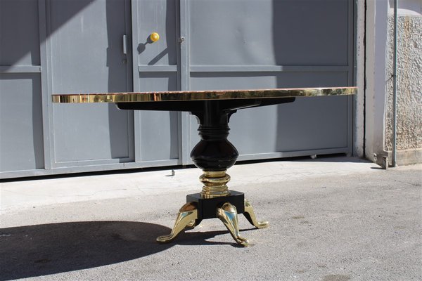 Flamed Onyx & Solid Brass Table by Melchiorre Bega, 1950s-EH-1173684