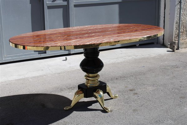 Flamed Onyx & Solid Brass Table by Melchiorre Bega, 1950s-EH-1173684