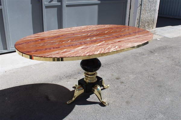 Flamed Onyx & Solid Brass Table by Melchiorre Bega, 1950s-EH-1173684