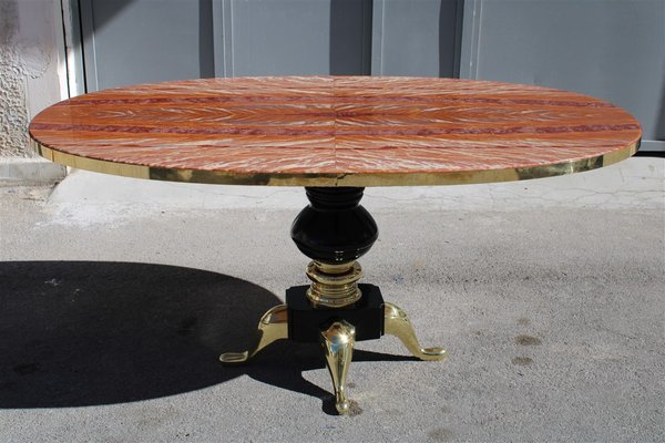 Flamed Onyx & Solid Brass Table by Melchiorre Bega, 1950s-EH-1173684