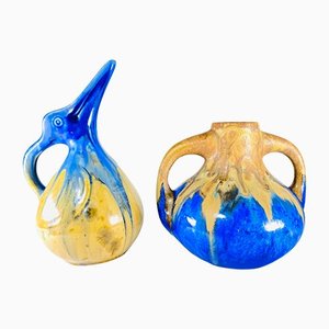 Flamed Pitcher and Sandstone Vase by Gilbert Metenier, Set of 2-HFR-1160869