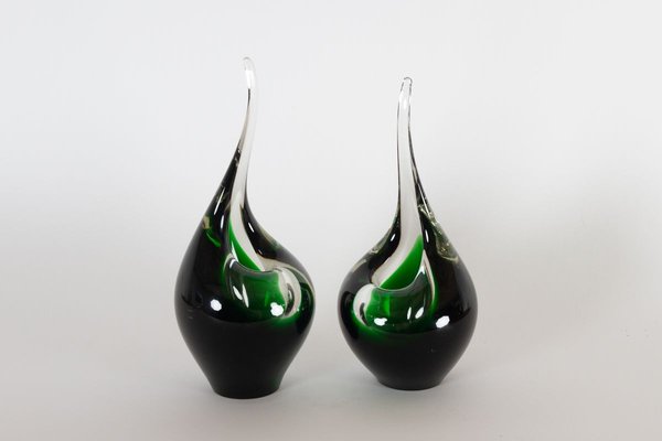 Flamingo Vases by Per Lütken for Holmegaard, 1961, Set of 2-WIX-751003