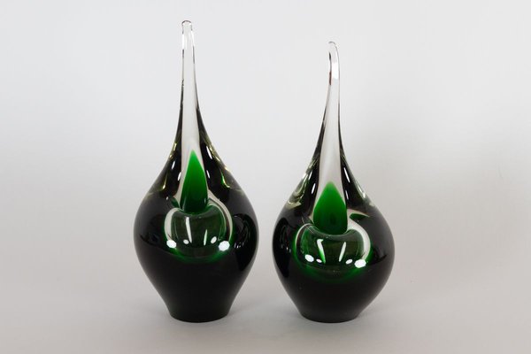 Flamingo Vases by Per Lütken for Holmegaard, 1961, Set of 2-WIX-751003