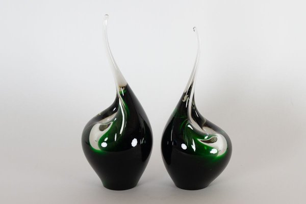 Flamingo Vases by Per Lütken for Holmegaard, 1961, Set of 2-WIX-751003