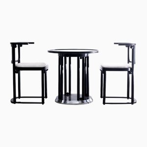 Fledermaus Table and Chairs by Josef Hoffmann for Wittmann, 1980s-KGI-1450150