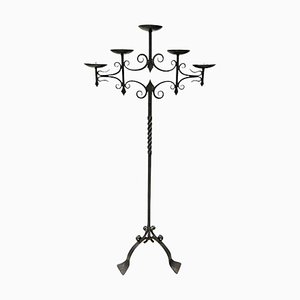 Floor Candleholder in Wrought Iron-UCH-1224429