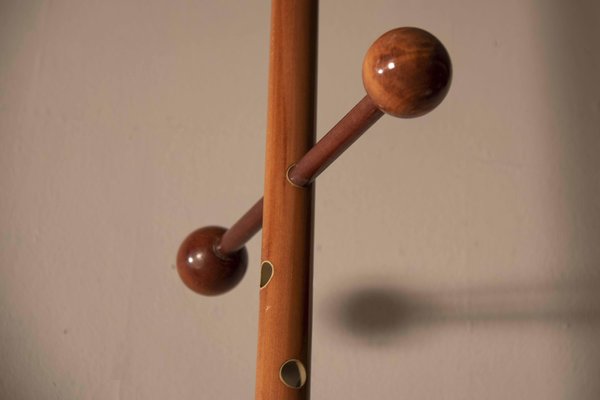 Floor Ceiling Hangers with Spherical Elements in Walnut, 1970s, Set of 2-XDW-1759752