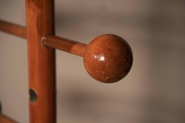 Floor Ceiling Hangers with Spherical Elements in Walnut, 1970s, Set of 2-XDW-1759752