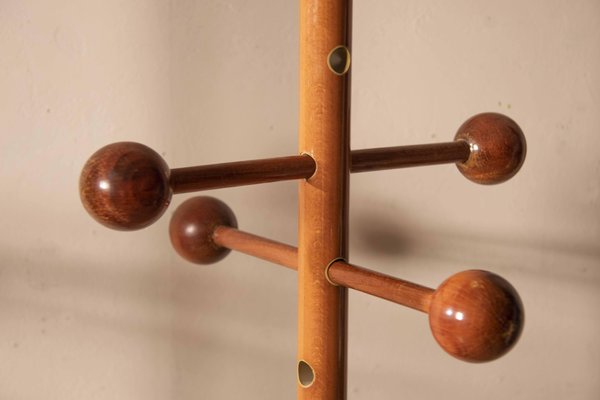 Floor Ceiling Hangers with Spherical Elements in Walnut, 1970s, Set of 2-XDW-1759752