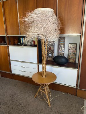 Floor Lamp in Bamboo and Rattan, 1960s-SSK-963271