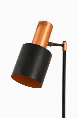 Floor Lamp in Black Lacquered Metal, Copper and Teak by Jo Hammerborg, 1950s-SC-1796792