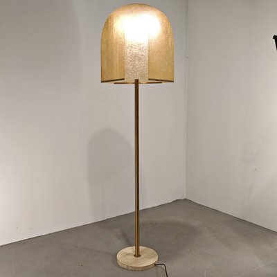 Floor Lamp in Brass and Fiberglass by Salvatore Gregorietti for Lamperti, 1960s-PRS-2043322