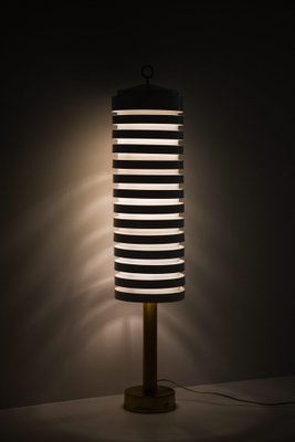 Floor Lamp in Brass and White Lacquered Metal attributed to Hans-Agne Jakobsson, 1950s-SC-2039391