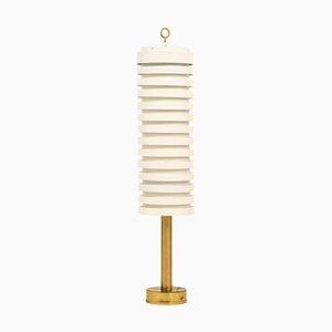 Floor Lamp in Brass and White Lacquered Metal attributed to Hans-Agne Jakobsson, 1950s-SC-2039391