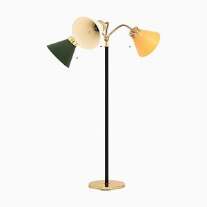 Floor Lamp in Brass, Black Metal and Original Shades attributed to Josef Frank, 1938-SC-1819610