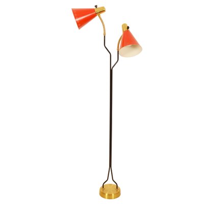 Floor Lamp in Brass & Lacquered Metal by Eskilstuna Elektro Fabriks Ab, 1960s-AX-1704654