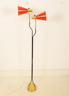 Floor Lamp in Brass & Lacquered Metal by Eskilstuna Elektro Fabriks Ab, 1960s-AX-1704654