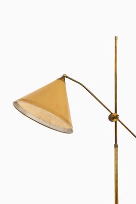 Floor Lamp in Brass with Original Yellow Lamp Shade, 1950s-SC-1796791